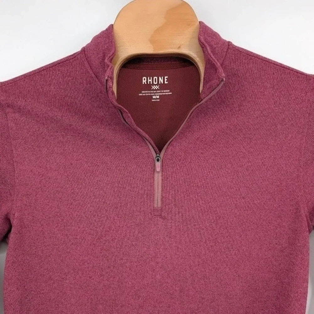 Rhone Commuter 1/4 Zip Pullover Red Long‎ Sleeve Mens Medium